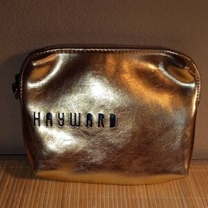 NWOT HAYWARD Metallic Gold Cosmetic Bag/Case/Purse